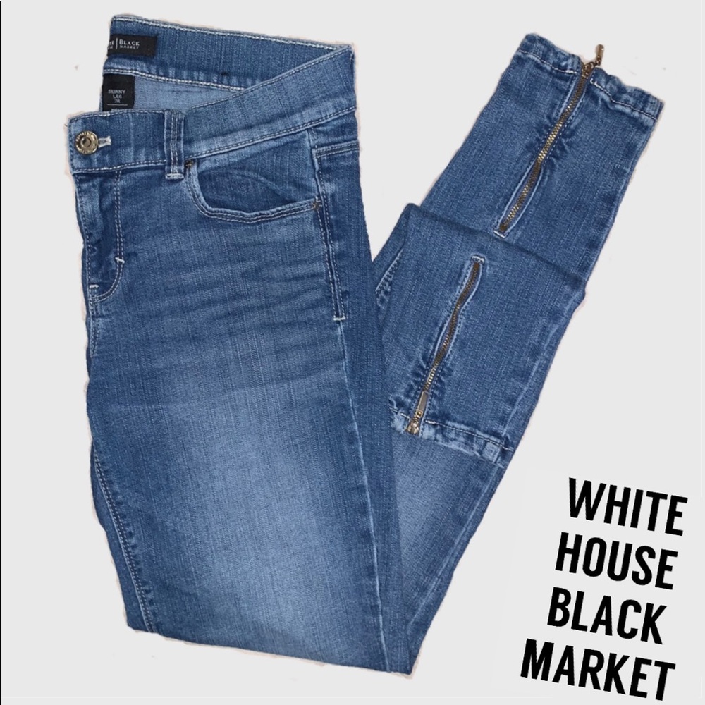 White House Black Market Skinny Ankle Zip Jeans
